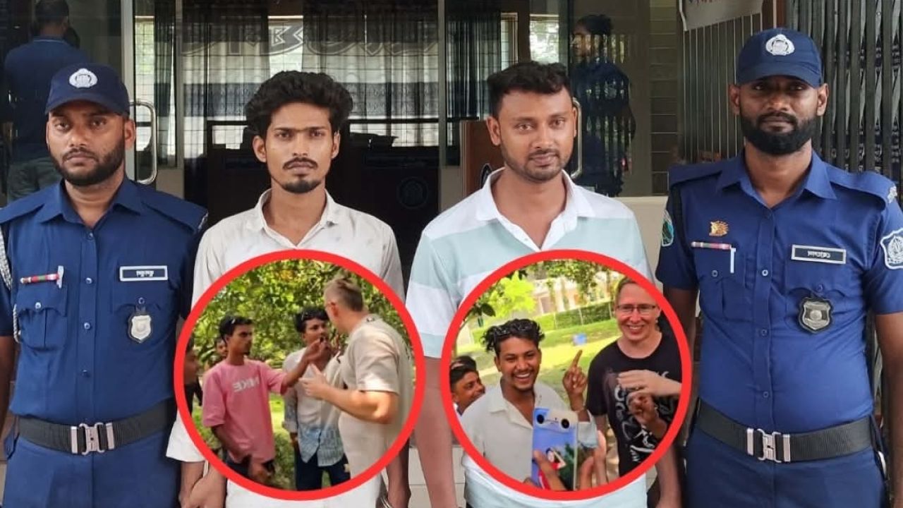 বিদেশি নাগরিকদের সঙ্গে অশোভন আচরণ: নাটোরে দুই যুবক গ্রেপ্তার